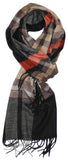 Classic Cashmere Feel Subtle Color Plaid Pattern Scarf