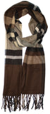 Classic Cashmere Feel Subtle Color Plaid Pattern Scarf