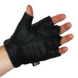 Mighty Reach Perforated Weight Lifting & Motorcycle  Fingerless Leather Glove