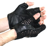 Perforated Weightlifting and CrossFit Fingerless Leather Glove