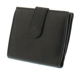 Square Leather Wallet Coin Purse with Snap Feature