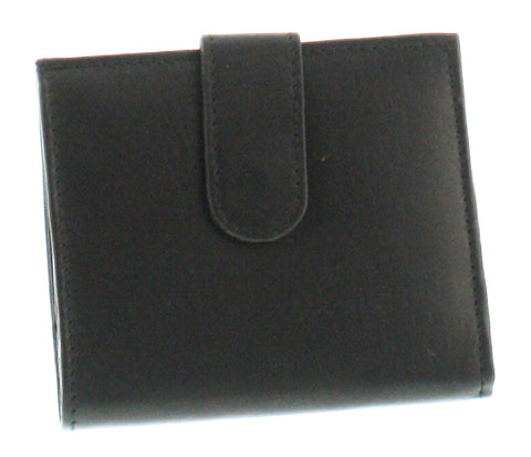 Square Leather Wallet Coin Purse with Snap Feature
