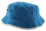 Solid Trim 100% Cotton Bucket Hat with Contrasting Trim