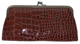 Stylish Crocodile Embossed Leather Ziparound Wallet