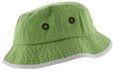 Solid Trim 100% Cotton Bucket Hat with Contrasting Trim