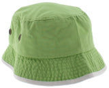 Solid Trim 100% Cotton Bucket Hat with Contrasting Trim