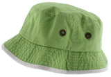 Solid Trim 100% Cotton Bucket Hat with Contrasting Trim