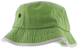 Solid Trim 100% Cotton Bucket Hat with Contrasting Trim