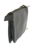 Soft Leather Zippered Coin Purse with Key Rings