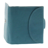 Square Leather Wallet Coin Purse with Snap Feature