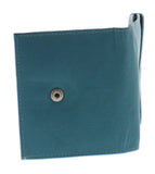 Square Leather Wallet Coin Purse with Snap Feature