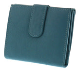 Square Leather Wallet Coin Purse with Snap Feature