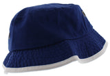 Solid Trim 100% Cotton Bucket Hat with Contrasting Trim