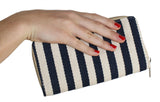Cotton Textured Stripe Ziparound Cotton Wallet