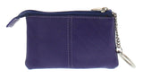 Soft Leather Zippered Coin Purse with Key Rings