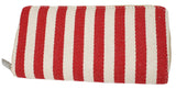 Cotton Textured Stripe Ziparound Cotton Wallet