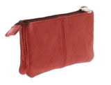 Soft Leather Zippered Coin Purse with Key Rings