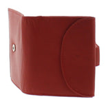 Square Leather Wallet Coin Purse with Snap Feature