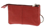 Soft Leather Zippered Coin Purse with Key Rings