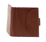 Square Leather Wallet Coin Purse with Snap Feature