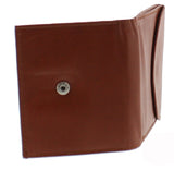 Square Leather Wallet Coin Purse with Snap Feature