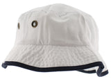 Solid Trim 100% Cotton Bucket Hat with Contrasting Trim