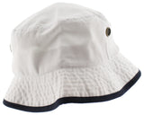 Solid Trim 100% Cotton Bucket Hat with Contrasting Trim
